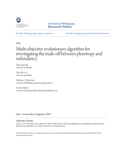 Multi-objective evolutionary algorithm for - Research Online