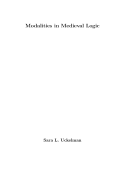 Modalities in Medieval Logic - Institute for Logic, Language and