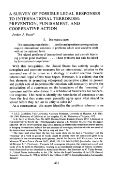 Survey of Possible Legal Responses to International Terrorism