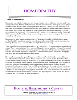 Homeopathy - Holistic Healing Arts