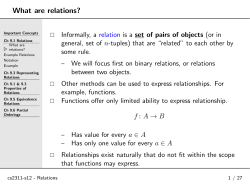 What are relations?