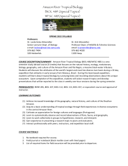 Amazon River Tropical Biology Syllabus-S15