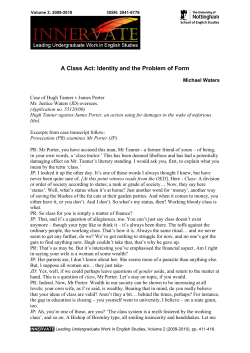 A Class Act: Identity and the Problem of Form