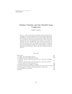 Abelian Varieties and the Mordell&ndash;Lang Conjecture