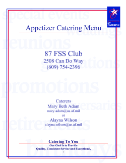 Appetizer Catering Menu