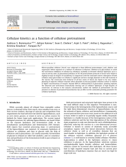 Cellulase kinetics as a function of cellulose pretreatment ARTICLE