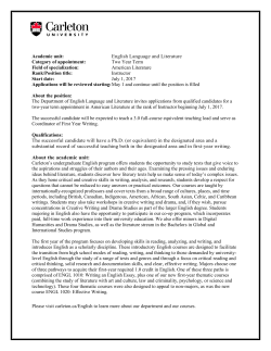 American Literature - Carleton University