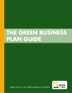 Green Business Plan Guide - the Sustainable Business Program