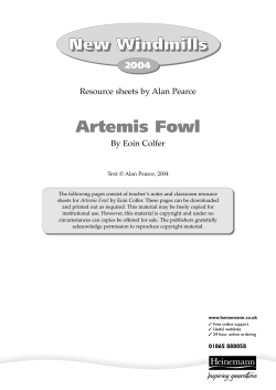 NWS Web Sheets Artemis Fowl - Pearson Schools and FE Colleges