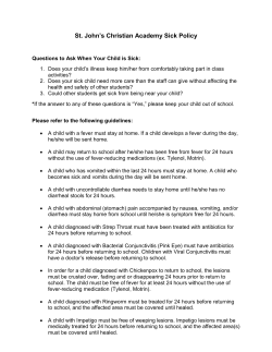 St. John`s Christian Academy Sick Policy