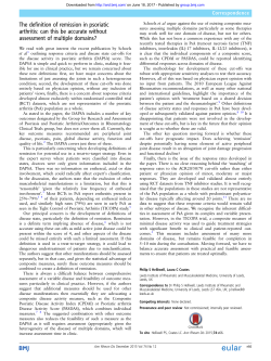 The definition of remission in psoriatic arthritis: can this be accurate