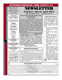 NEWSLETTER - Jefferson Borough