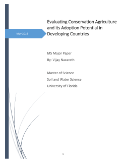 Evaluating Conservation Agriculture and its Adoption Potential in
