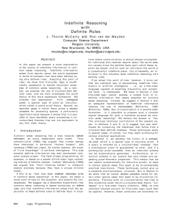 Indefinite Reasoning with Definite Rules