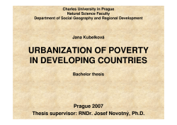 URBANIZATION OF POVERTY IN DEVELOPING COUNTRIES