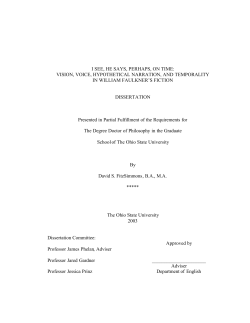 i see, he says, perhaps, on time: vision, voice, hypothetical narration