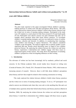 Intersections between literacy beliefs and written texts produced by