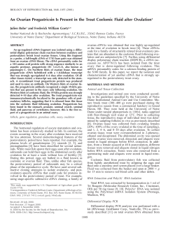 An Ovarian Progastricsin Is Present in the Trout Coelomic Fluid after