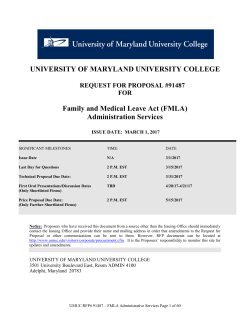 RFP 91487: Family and Medical Leave Act (FMLA) Administration