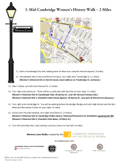 3. Mid-Cambridge Women`s History Walk &ndash; 2 Miles