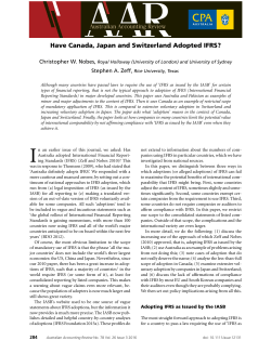 Have Canada, Japan or Switzerland Adopted IFRS?
