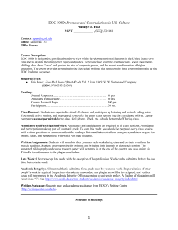 1 DOC 100D: Promises and Contradictions in U.S. Culture Natalye J