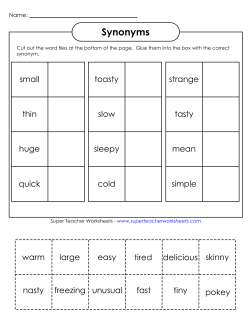 Synonyms - Super Teacher Worksheets