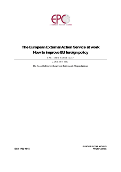 Rosa Balfour, Alyson Bailes, Megan Kenna, The European External