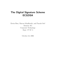 The Digital Signature Scheme ECGDSA