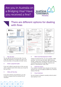 Are you in Australia on a Bridging Visa? Have you received a fine?