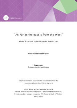As Far as the East is from the West