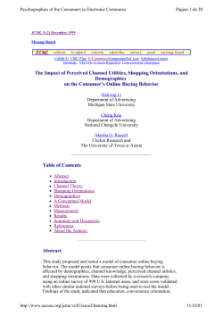 The Impact of Perceived Channel Utilities, Shopping