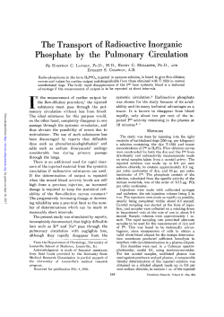 The Transport of Radioactive Inorganic Phosphate by the Pulmonary
