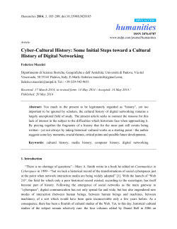 Cyber-Cultural History: Some Initial Steps toward a Cultural History