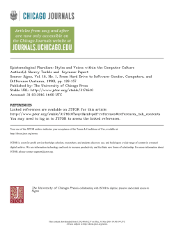 Epistemological Pluralism: Styles and Voices within the