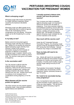 Pertussis (whooping cough) - Vaccination for pregnant