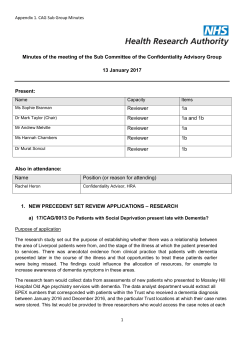 Precedent set minutes January 2017