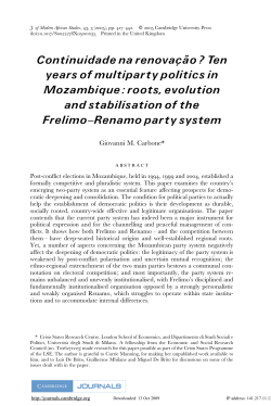 Continuidade na renovac&deg; a&lsaquo;o ? Ten years of multiparty politics in