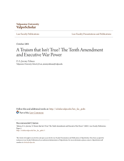 The Tenth Amendment and Executive War Power