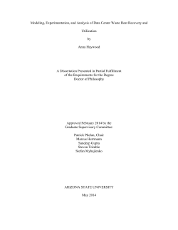 Modeling, Experimentation, and Analysis of Data Center Waste Heat