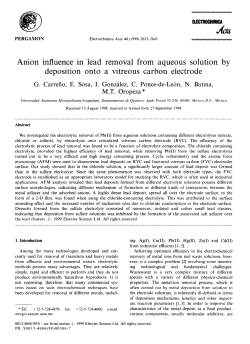 Anion influence in lead removal from aqueous solution by