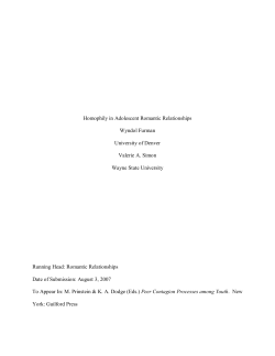 Homophily in Adolescent Romantic Relationships