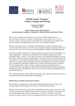 British Nuclear Weapons: Culture, Change and Strategy