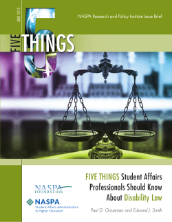 FIVE THINGS Student Affairs Professionals Should Know