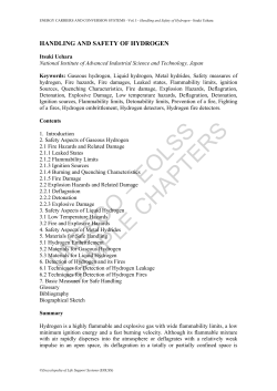 Handling and Safety of Hydrogen