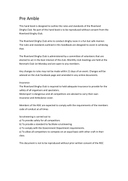 Pre Amble - Riverland Dinghy Club