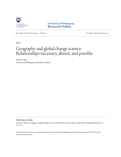 Geography and global change science - Research Online