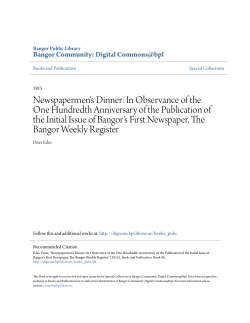 Newspapermen`s Dinner: In Observance of the One Hundredth