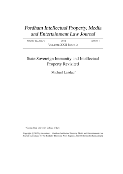 State Sovereign Immunity and Intellectual Property