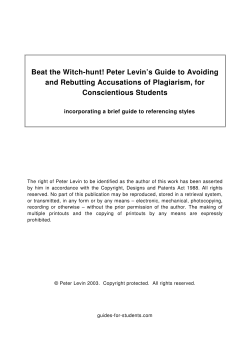Beat the Witch-hunt! Peter Levin`s Guide to Avoiding and Rebutting